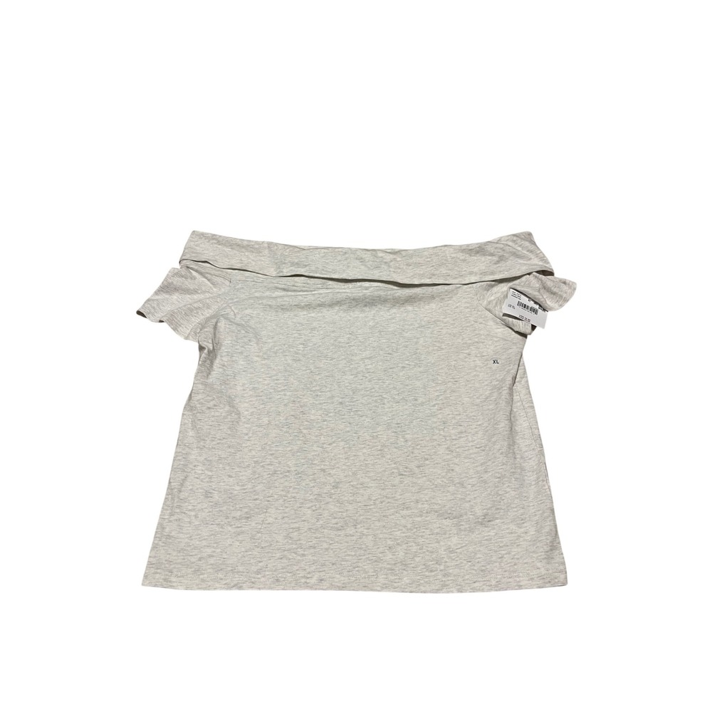 American Eagle Womens XL Gray Heather Off The Shoulder Short Sleeve Top NWT